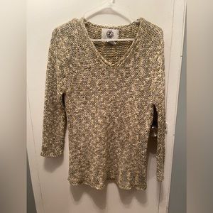 Natural Instinct Sage Green Braded Women’s Sweater Size M